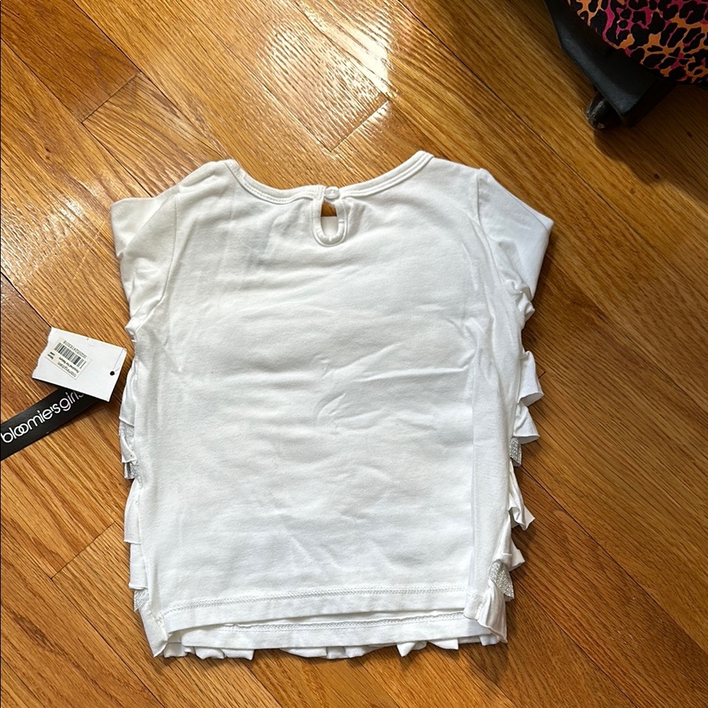 White Ruffle Kids Top - Picture 3 of 4